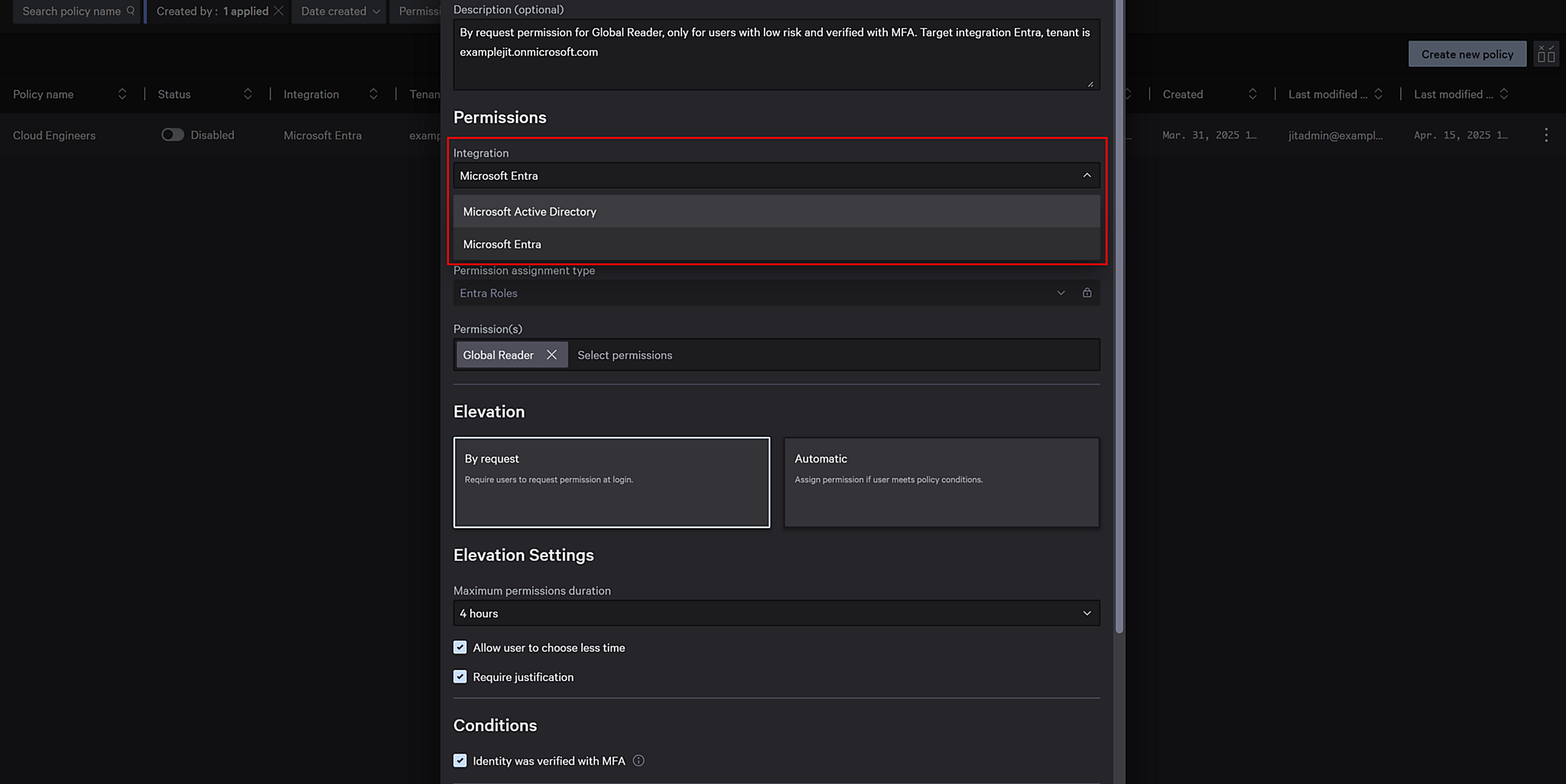 Identity protection screenshot