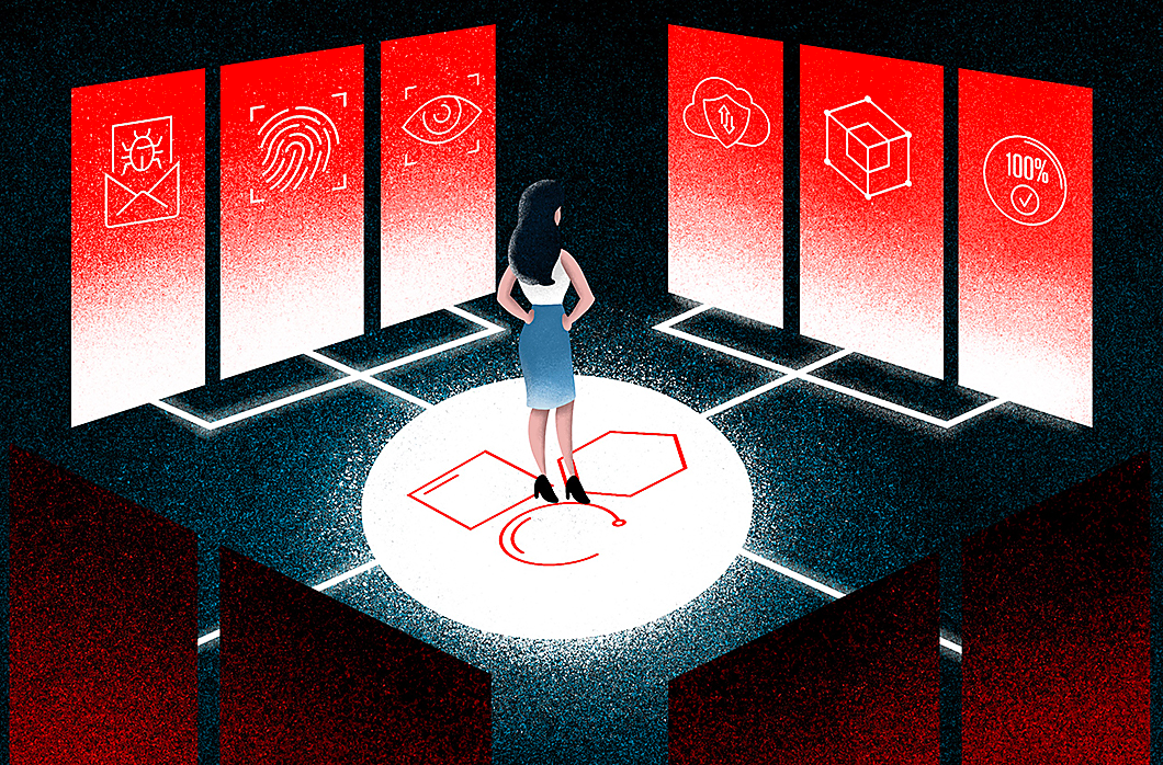 Lady standing on platform looking at signs